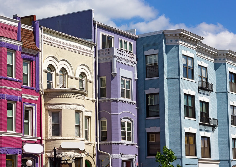 Colorful building view at Adams Morgan Neighborhood