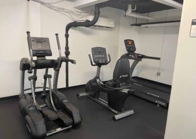 Fitness center with workout equipment