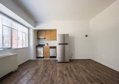 Kitchen with modern, stainless steel appliances